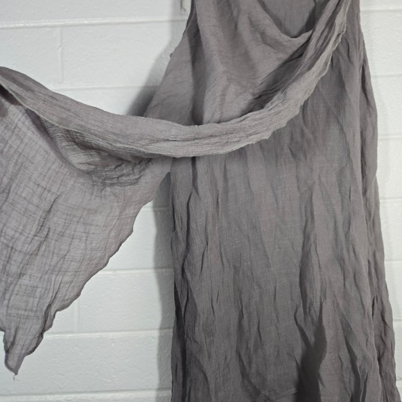 Apricot Drape Front Sleeveless Tunic Top Small Gauze Lagenlook Boho Asymmetrical - Picture 4 of 7